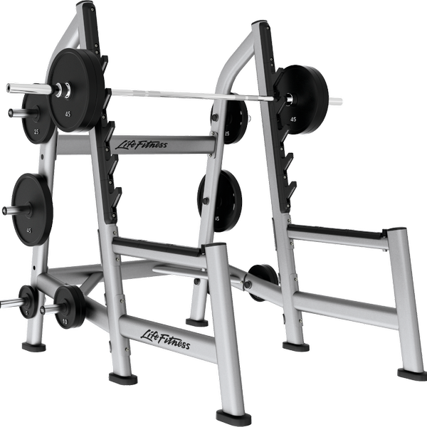 HAMMER STRENGTH OLYMPIC SQUAT RACK (W/12 WEIGHT HORNS)